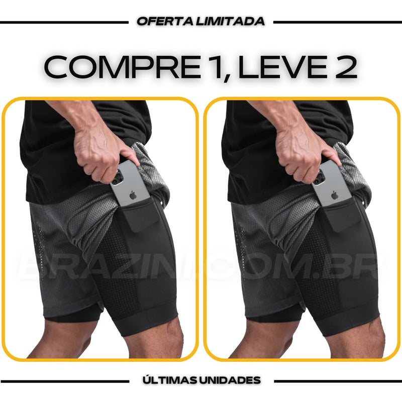 Shorts Dry-Fit™ de Compressão BZN - COMPRE 1 LEVE 2