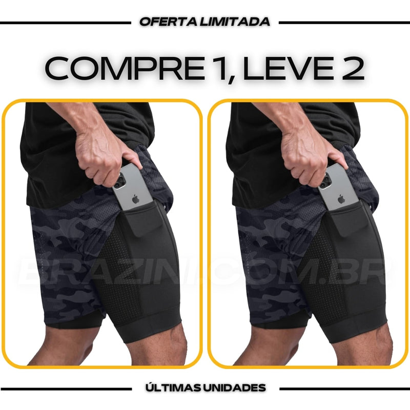 Shorts Dry-Fit™ de Compressão BZN - COMPRE 1 LEVE 2