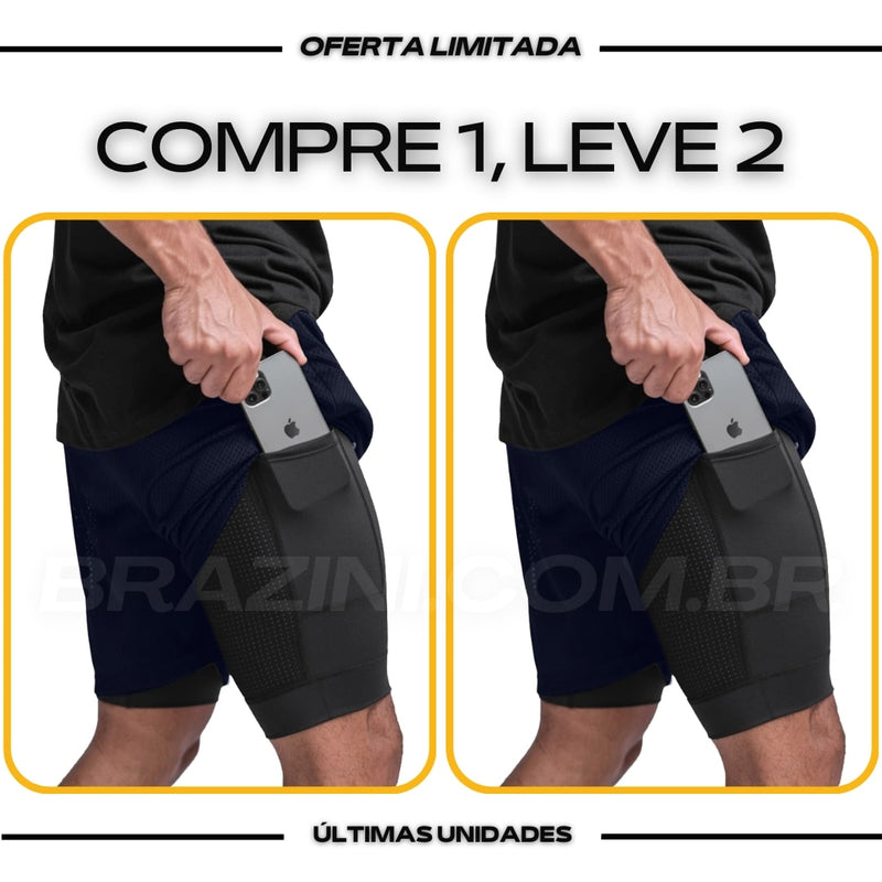 Shorts Dry-Fit™ de Compressão BZN - COMPRE 1 LEVE 2