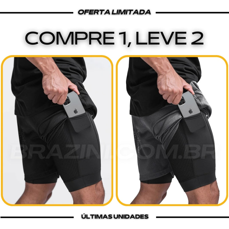 Shorts Dry-Fit™ de Compressão BZN - COMPRE 1 LEVE 2